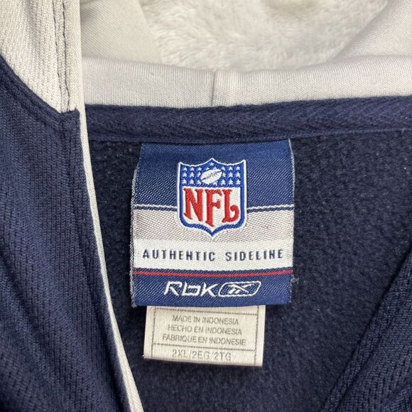 NFL Dallas Cowboys Reebok AUTHENTIC SIDELINE Hooded Sweatshirt Hoodie Sz 2XL - Picture 3 of 9